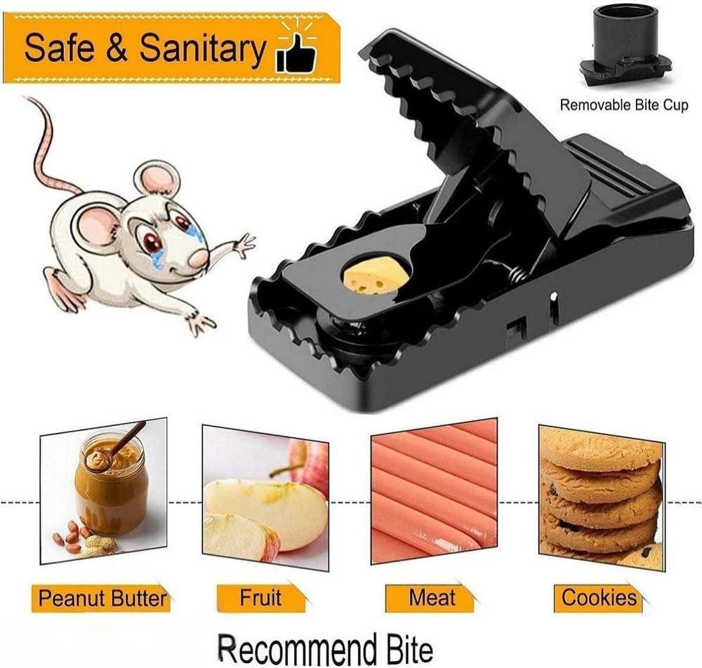 Heavy Duty Mouse Trap Black ABS Plastic 2-Pack