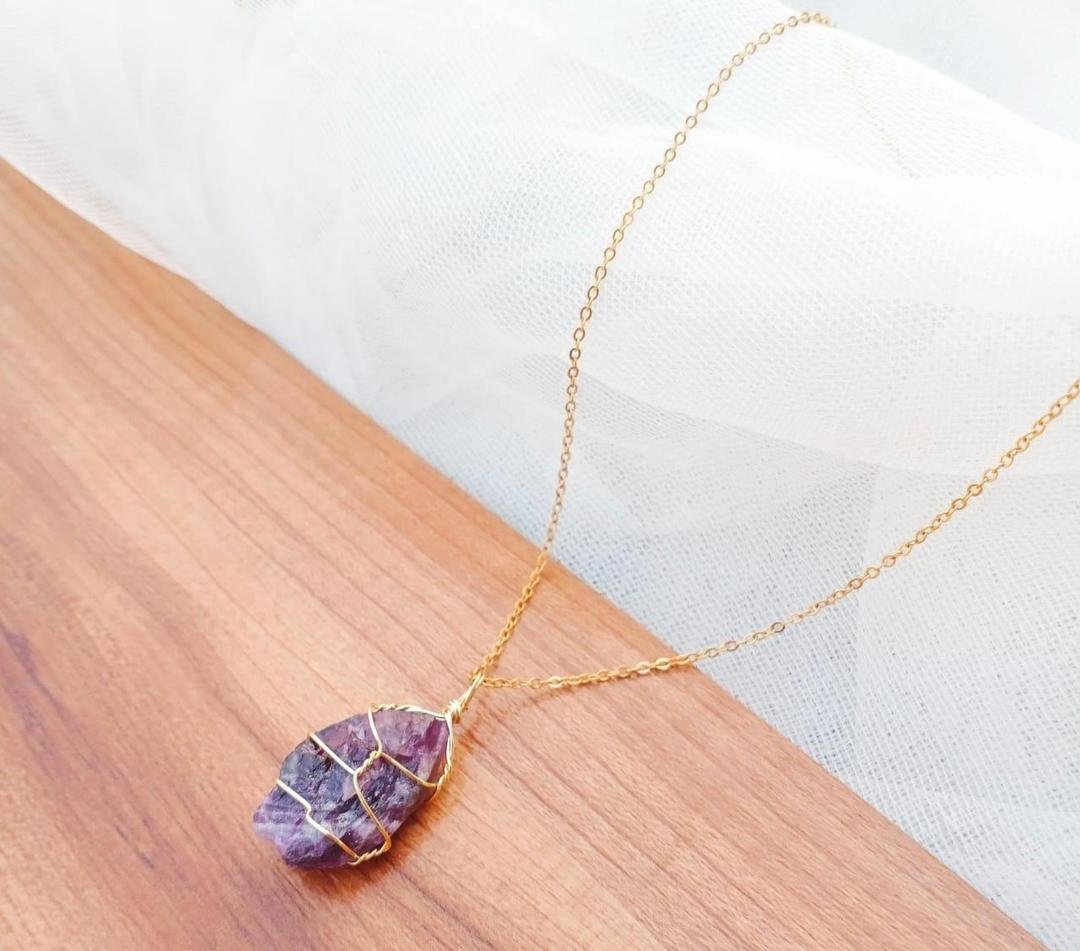 Necklace Purple Gold Plated