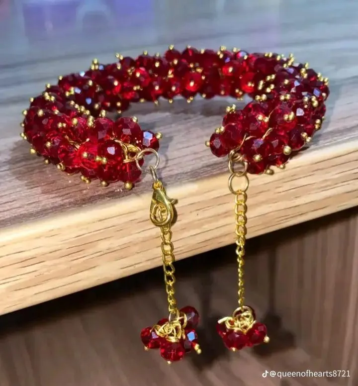 Adjustable Gajrey Crystal Bridal Bracelet for Women