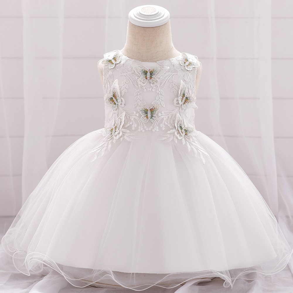 Girls Pink Butterfly Princess Dress for Kids