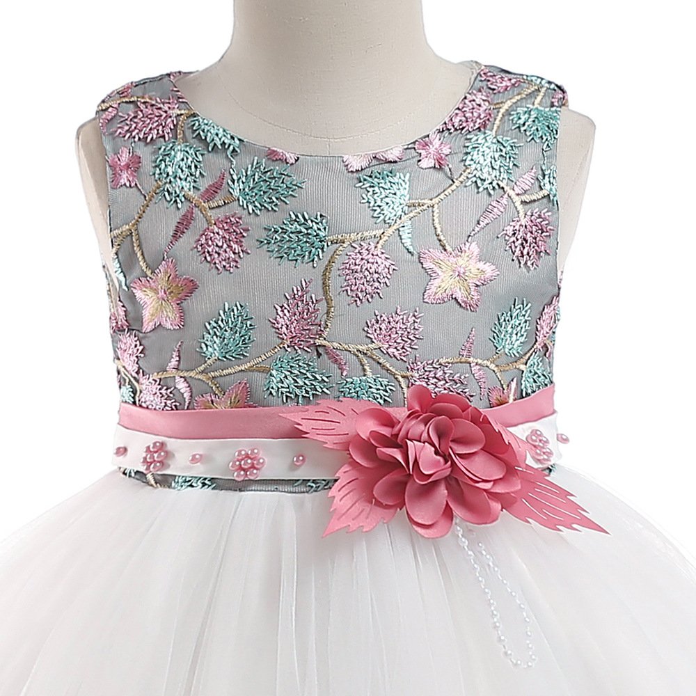 Princess Floral Embroidered Tulle Skirt Dress